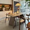 Mesa de Comedor Rectangular de Pizarra de Madera Maciza, Mesa de Comedor Moderna Minimalista Mate para Uso en el Hogar, Mesa de Comedor Rectangular de Pizarra Minimalista Estilo Italiano para Apartamentos Pequeños