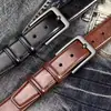 Cinto Masculino de Couro Genuíno Estilo Retrô para Negócios, Cinto Estudantil Versão Coreana para Jovens, Chapéu da Moda