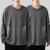 Camiseta de manga larga nueva para hombre de primavera y otoño 2026, simple y casual, top básico versátil