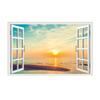 Montañas y Ríos playa natural Flor de Cerezo Montaña Nevada ventana falsa dormitorio dormitorio sala de estar decoración del hogar adhesivo de pared autoadhesivo comercio exterior Mayoreo