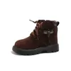 Botines Cortos de Gamuza Redondos para Niños 2026 Nuevo Estilo de Otoño Unisex Versátiles de Media Pantorrilla Modernos Atractivos Botas Martin