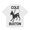 Comércio Exterior Transfronteiriço Marca Europeia e Americana Tendência Cole Buxton Bordado de Patch com Slogan Minimalista Camiseta Básica Solta de Manga Curta