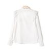 Se*Ane Nova Camisa Casual com Acabamento em Renda Pesada, Temperamento Francês Estiloso, Elegante e Fashion, Novo Modelo de Primavera