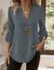 Novedad Otoño e Invierno 2025 Estilo Europeo y Americano Sitio Independiente Aliexpress Amazon Camiseta de Manga Corta con Botones y Cuello en V para Mujer