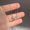Collar de Estrella de Cinco Puntas Brillante de Diamante para Mujer, Estilo Lujo Ligero, Personalidad de Alta Gama, Estilo Minimalista Fresco, Colgante de Estrella, Cadena para Clavícula
