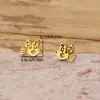 Pendientes de Acero Inoxidable con Corte de Pájaro Nuevos Transfronterizos para Mujer, Pendientes Lindos, Pendientes Sencillos Coreanos de Nicho con Flor