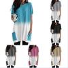 Amazon 2023 Verano para Mujer Tie-dye Color Contraste Cuello Redondo Media Longitud Casual Moda Manga Corta Vestido Media Longitud