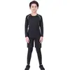 Roupa Térmica Infantil Macacão com Pelúcia Roupa de Treino Basquete Futebol Esportes Secagem Rápida Base Manga Longa Venda Quente Transfronteiriça