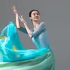 Body de Gaze para Dança Clássica, Roupa Elegante para Performance Feminina, Estilo Chinês Fada Roupa Básica de Treinamento para Dança Top