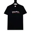 Camiseta de Manga Corta de Algodón Estilo Pareja Moda Callejera Americana Marca Graffiti Divertido Letras Clásicas Estampadas Versión Alta Transfronteriza