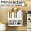 Estante de Almacenamiento de Vasos de Papel Desechables Barra de Mostrador Escritorio Taza de Café Taza de Té con Leche Comercial Multifuncional Estante de Almacenamiento de ABS