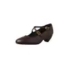 Sapatos Mary Jane retro italianos de pele de carneiro com tira cruzada 2026 outono salto plataforma salto médio bico redondo couro genuíno fivela sapatos de salto único para mulheres