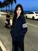 Nueva chaqueta casual versátil de moda de nicho para otoño, sudadera con capucha versátil de moda única y simple para mujer