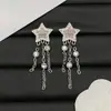 Brincos de Resina Estrela de Cinco Pontas com Pingente de Logo da Marca Dior/Dior, Modelo Novo, Não Desbota, para Mulheres, Versão de Luxo, Acabamento Fino