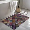 Tapete de Chão para Banheiro Estilo Étnico Tapete para Porta Resistente a Lama Entrada de Casa Tapete Absorvente Doméstico Secagem Rápida Macio Tapete de Chão de Diatomita Tapete para Pés