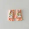 Guantes Infantiles Coreanos Yipan Otoño e Invierno Estilo Nuevo Conejito Cubierta Flip de Medio Dedo Guantes Cálidos y Lindos para Niñas Bebé