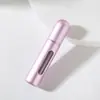 Botella dispensadora de perfume de 10 ml con recarga directa inferior, Botella rociadora autocebante, Botella de perfume de plástico con pulverizador y prensa de aluminio