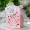 Caja de dulces hueca para boda Etiqueta de cinta de elefante Cartón Patrón de elefante bebé amor festividad infantil punto de fábrica
