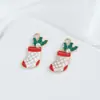 Acessórios para Joias de Gotejamento de Óleo de Natal DIY Pingentes Árvore de Natal Papai Noel Boneco de Neve Rena Fazendo Pulseiras Colares