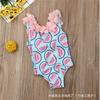 Traje de baño deportivo de una pieza para verano 2026 para niñas y niños pequeños, Traje de baño de sandía, Bikini floral 3D, Traje de baño floral para niños