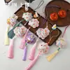 Festival de Medio Otoño Shangjin Conejo de Luna Bordado por Ambos Lados Conejo de Jade Bolsita Perfumada Colgante Borla para Coche Adorno Bolsa de Fragancia Material Floral
