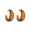 E14418 Pendientes de Aro de Resina Acrílica Estilo Retro Francés para Mujer, Sencillos, Modernos, Versátiles, Elegantes y Únicos