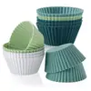 Molde Redondo para Taza Marfen Color Morandi de Silicona de Grado Alimenticio para Tarta de Huevo, Pudín, Muffin, Soporte para Taza de Pastel, Molde para Hornear