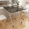 Mesa Dobrável, Mesa Lateral, Mesa de Jantar Doméstica Simples, Mesa Pequena Fácil de Usar para Comer, Adequada para 2-4 Pessoas, Mesa Quadrada Pequena Portátil para Montar Barracas