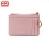 Carteira Porta-Cartões Multi-Slots em Couro PU Simples Coreano para Mulheres, High-End, Compacta, Grande Capacidade, Cor Pura, Padrão Granulado, Personalização