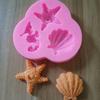 Moldes para Decoración de Pasteles Serie Marina Conchas, Caracolas, Corales y Otras Formas Fondant Chocolate Silicona Líquida