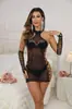 Conjunto de Lingerie Novo Sexy Transfronteiriço: Saia Bodycon Hot Girl, Sem Mangas Alta Elasticidade Jacquard Justa Sedutora Conjunto de Duas Peças Lingerie