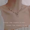 Collar de cuentas con lazo de color, estilo dulce y fresco, elegante, retro, sencillo, a la moda, personalizado, con cadena para clavícula.