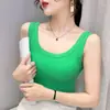 Camisola de Algodón con Hilo para Mujer Ajustada Cobertura Lateral de Pecho Ropa de Abrigo Primavera Verano Nuevo Estilo Ropa Interior sin Mangas Capa Base Superior para Mujer