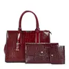 Maletín brillante con estampado de cocodrilo de gran capacidad transfronterizo, bolso tote retro de moda, bolso de hombro, bolso cruzado y bolso de mano