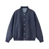 Sudadera Yidao Vintage 2026 Otoño Nueva Estilo Americano Un Botón Retro Corte Holgado Hombro Caído Lavada Desgastada Cuello de Béisbol