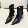 Botines Negros de Tacón Alto para Mujer Botas Delgadas Puntiagudas Estilo Nuevo 2026 Tacón de Aguja y Botas Tipo Calcetín Elegantes Botas Individuales Primavera/Otoño