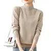 Nueva Hermosa Camiseta Básica de Temperamento Semi-Alta para Mujer Ropa Interior Ajustada Suéter de Punto Manga Larga Otoño Invierno Suéter Negro Talla Única