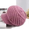 Inverno Novo Estilo À Prova de Vento Forrado com Lã Chapéu de Lã Tricotado Língua de Pato para Idosos e Vovó, Mães de Meia-Idade e Idosas Chapéu Quente de Lã de Coelho