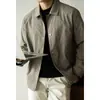 Camisa de Negocios Ligera Cuello Camisero Textura de Diamante Chaqueta de Trabajo para Hombre Otoño 2026 Nueva Chaqueta Casual Holgada