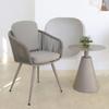 Conjunto de tres piezas de mesa y silla de exterior para patio, silla de ratán para balcón, silla de ratán para ocio, silla pequeña de ratán para jardín interior y exterior.