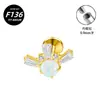 Nuevo Stud para Labio de Aleación de Titanio G23 Piercing con Rosca Interna de Fondo Plano Joyería Stud para Hélice Auricular Estilos Plateado y Dorado Venta al por Mayor