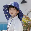 Chapéu Protetor Solar Infantil Verão Proteção de Pescoço Proteção Ultravioleta Aba Larga Chapéu de Pescador Cobertura Facial de Bebê para Meninos e Meninas Outdoor Chapéu de Sol