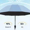 Guarda-chuva Totalmente Automático, Guarda-sol, Proteção Solar, Proteção UV, Sombreiro para Mulheres, Uso Duplo para Sol e Chuva, Guarda-chuva Dobrável Manual, Produto Atacado
