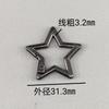 En existencia, llavero de aleación de zinc con forma de estrella de cinco puntas y hebilla de resorte redonda de metal, bolsas de comercio exterior al por mayor.