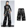 Traje de Jazz de Moda Fresco y Moderno para Niñas Hip-Hop Chica Disfraz de Baile para Performance Callejera Ropa de Jazz para Grupo de Chicas