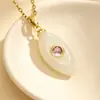Bestseller transfronterizo de Amazon: Colgante de imitación de piedra natural con ojo de circonita y diseño de gota de agua, con delicados adornos de circonita, un collar moderno y único