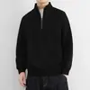 Sudadera con capucha y cremallera para hombre con cuello alto, estilo americano, color liso, simple, versátil, corte holgado, casual, cómoda y moderna para otoño e invierno