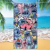 Toalla de Playa con Estampado de Stitch Lindo de Dibujos Animados y Anime, Toalla de Baño de Microfibra Secado Rápido Transfronteriza, Toalla de Playa Espesa