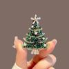 Broche de Árvore de Natal Verde Simples Fofo Distintivo Luz Luxo Alto Senso Nicho Design Senso Atmosfera de Natal Senso Broche
