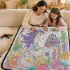 Manta de Flanela com Grafite de Unicórnio Manta de Lançar com Estampa Digital de Desenho Animado Manta de Sofá para Soneca Infantil Manta de Presente